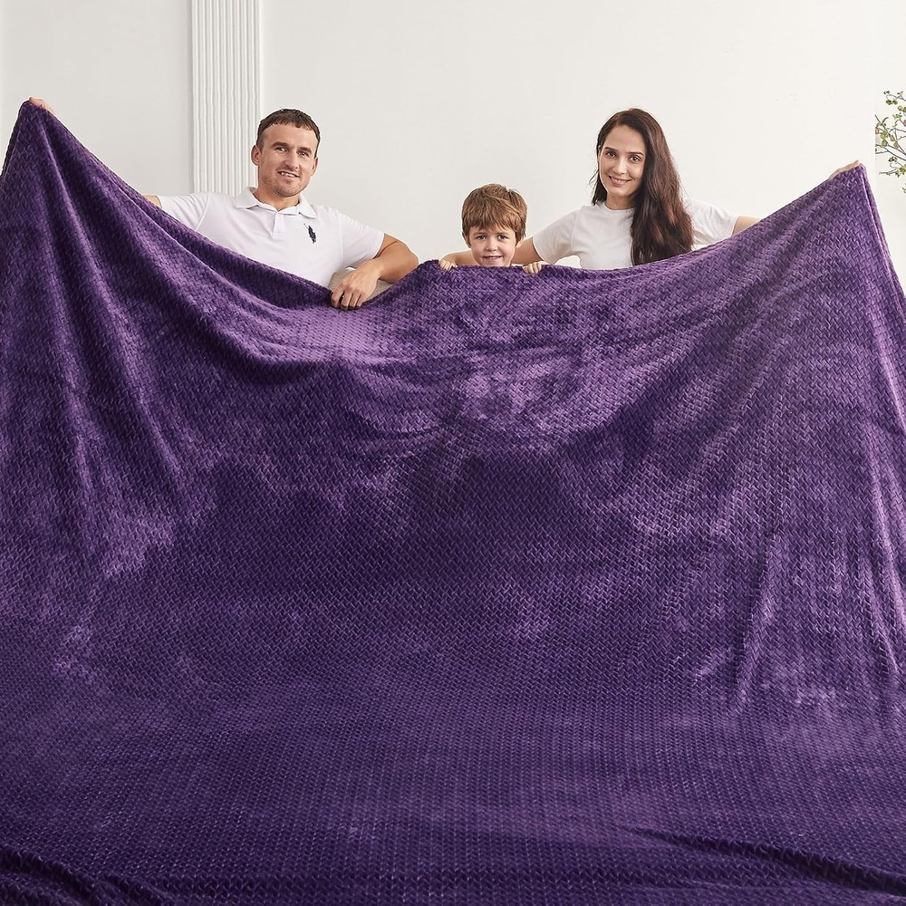 Korbliss Oversized King Fleece Blanket 120X138 Inches Seamless Soft Cozy 3D